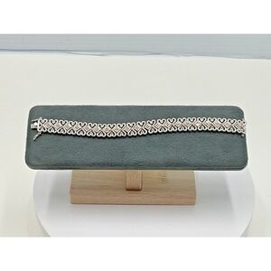EMULOUS 1.00 CTW White Diamond Heart Bracelet, 7-inch
